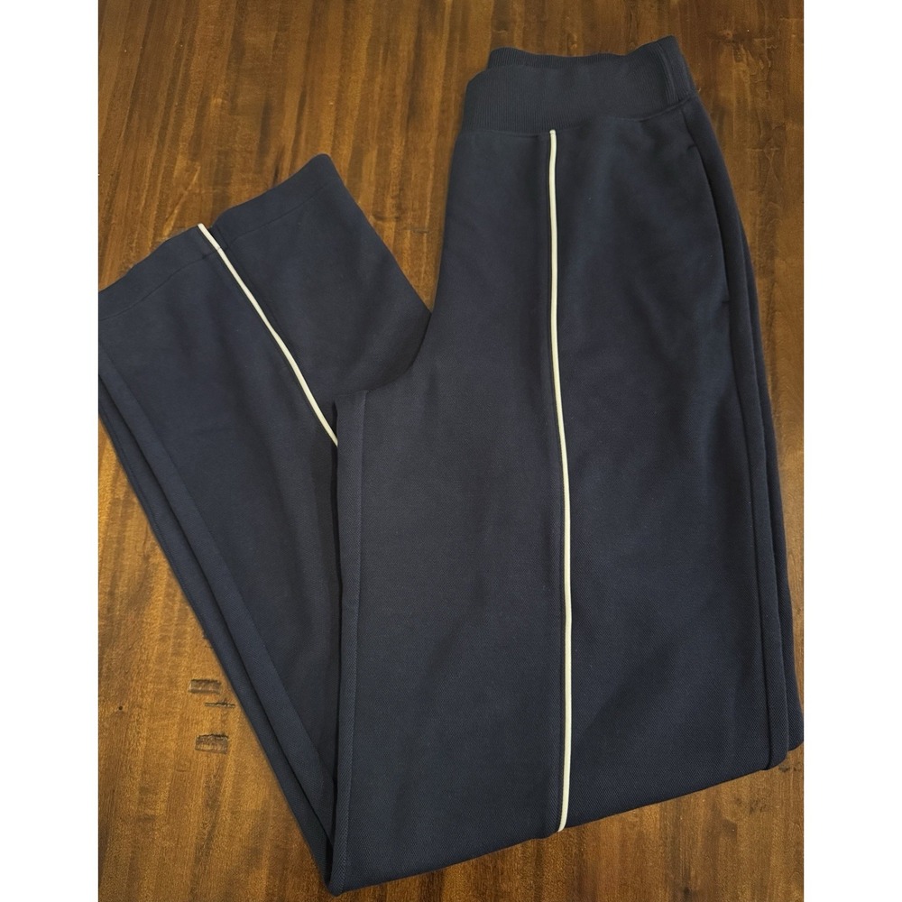 NWOT Spanx AirEssentials Pique Straight Leg Pants in Timeless Navy Size M